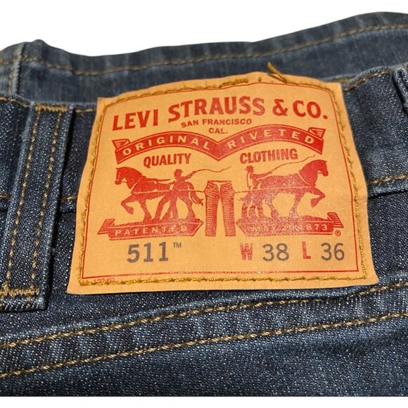 Levi Strauss 511 Slim Fit Dark Wash Jeans 38x36 - Picture 7 of 7